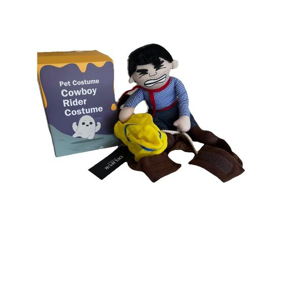 Cowboy Rider Dog Costume for Medium Dogs Halloween Western Funny - Picture 1 of 3